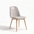 Sedia in tessuto grigio con gambe in legno 45 x 50 x 85cm