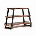 Mobile con struttura in metallo nero e ripiani in legno 90 x 40 x 70cm
