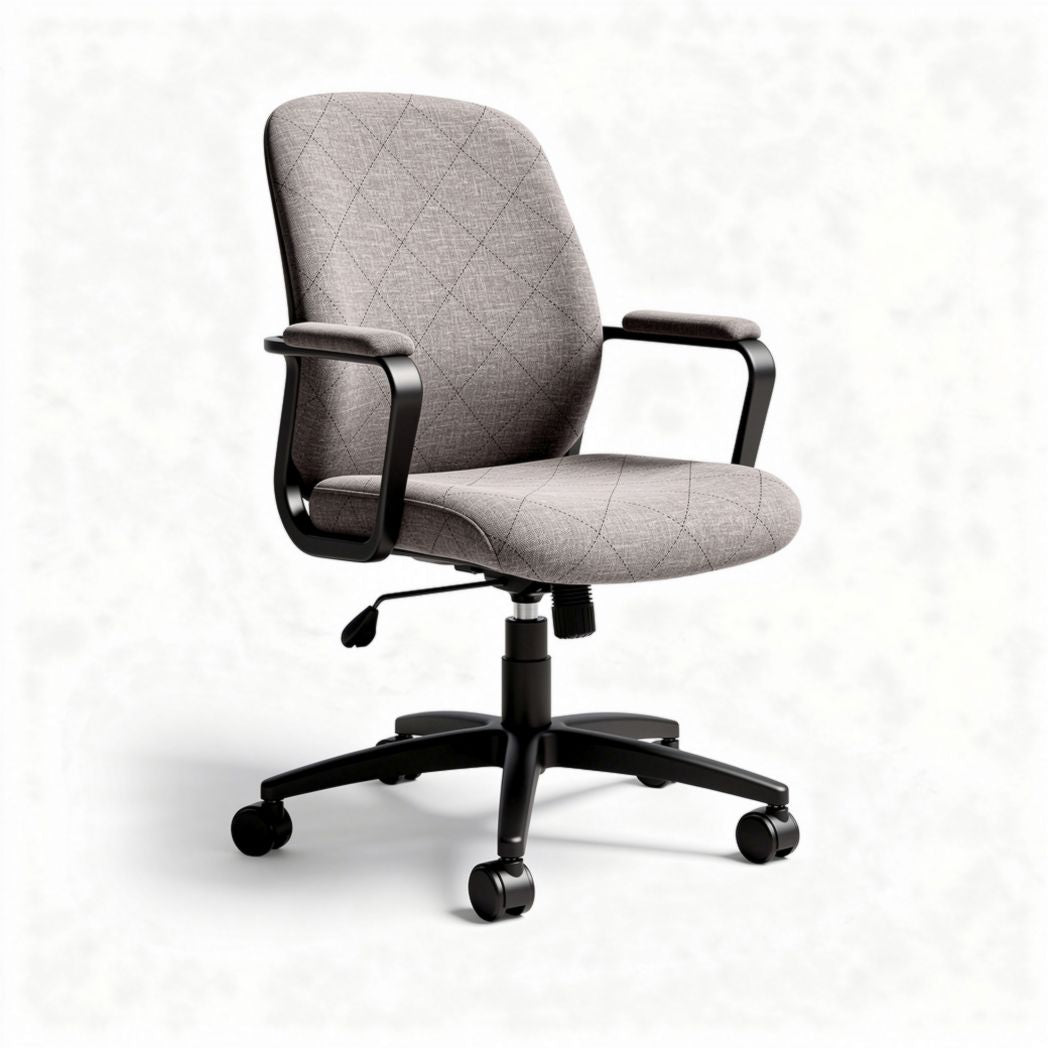 Sedia da ufficio ergonomica grigia con braccioli e altezza regolabile 60 x 60 x 95cm