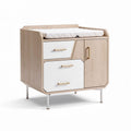 Canguro in legno con fasciatoio e due cassetti 80 x 50 x 90cm beige e bianco