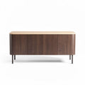 Mobiletto in legno massello con ante in rovere e struttura in metallo 120 x 40 x 70cm